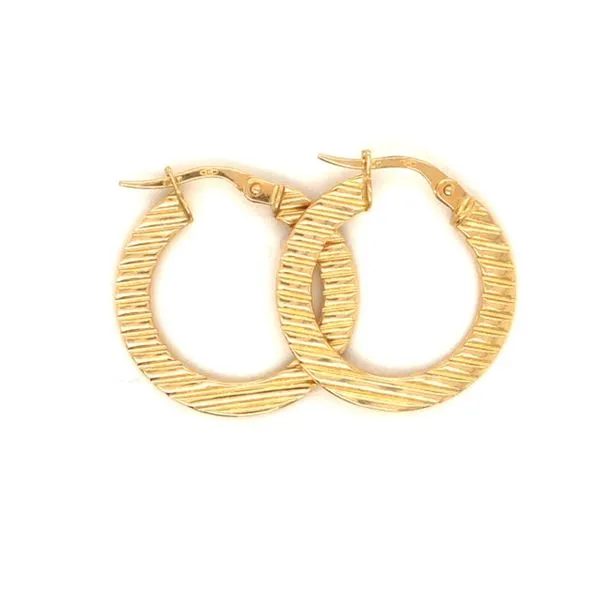 14KY Wavy Sided Medium 22MM Hoops Taylors Jewellers Alliston, ON