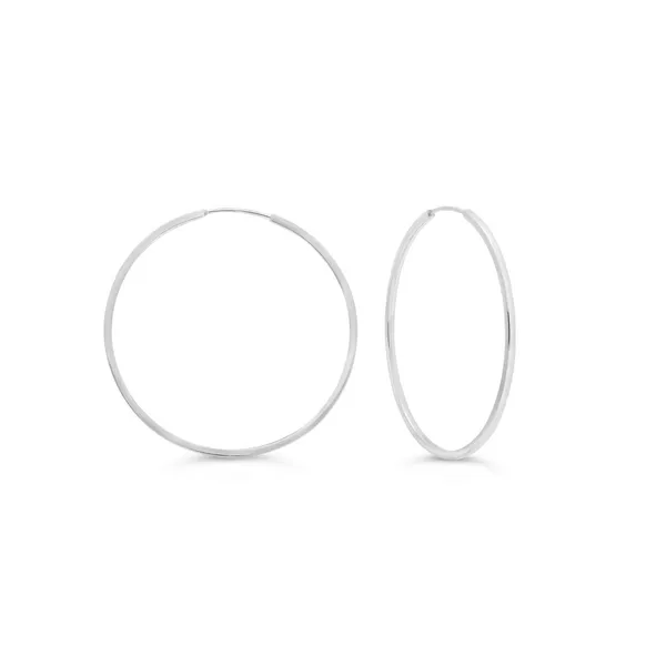 10K White Gold Endless Large Hoop Earrings Taylors Jewellers Alliston, ON