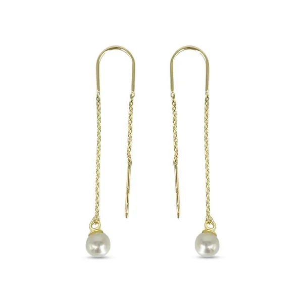 Yellow Gold Fresh Water Pearl Threaders Taylors Jewellers Alliston, ON