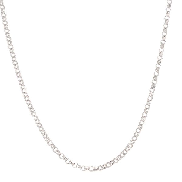 10KT WHITE GOLD TWISTED ROLO CHAIN LENGTH 18