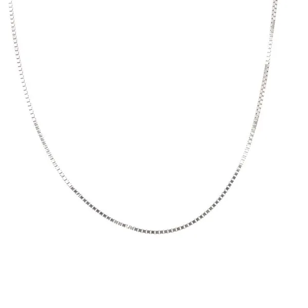 10KT WHITE GOLD BOX CHAIN LENGTH 18