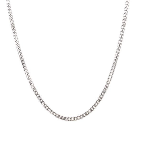 10KT WHITE GOLD CURB CHAIN LENGTH 20