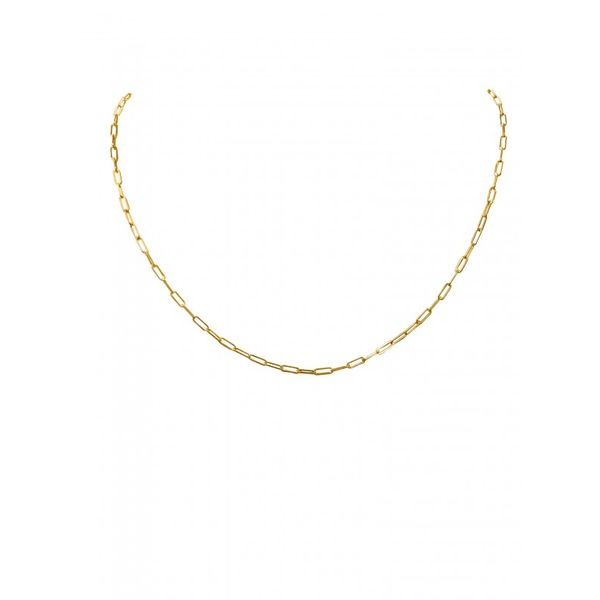 10 KT YELLOW GOLD PAPER CLIP CHAIN 18