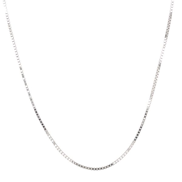10KT WHITE GOLD BOX CHAIN ADJUSTABLE CHAIN LENGTH 20