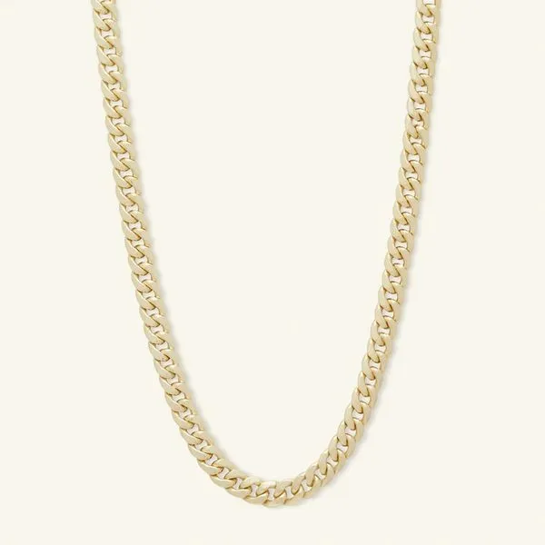10KT YELLOW GOLD ITALIAN CURB CHAIN, 22