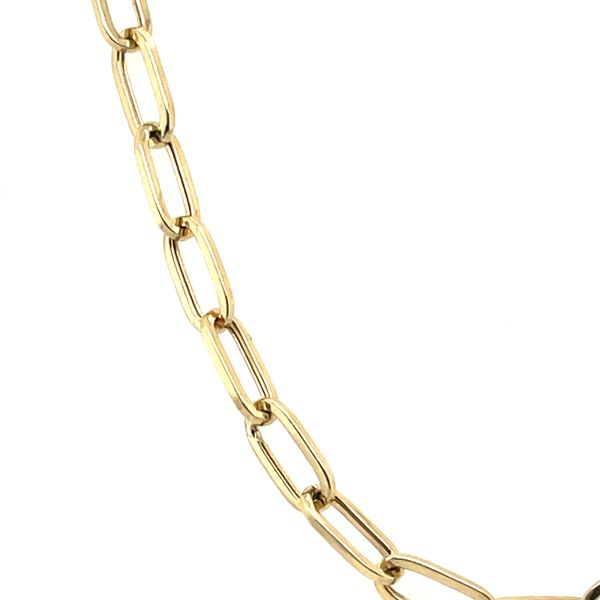 10KT Yellow Gold Hollow Paperclip Chain 16