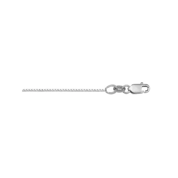 10k White Gold Italian Box Chain Necklace | 16