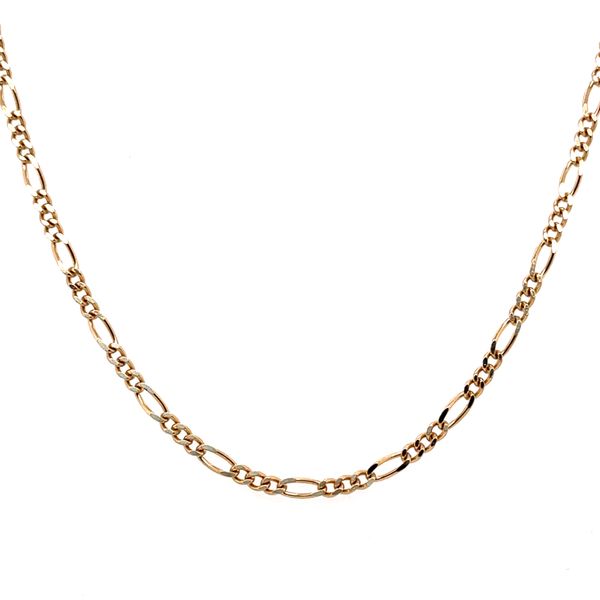 10K Yellow Gold Figaro Chain 20