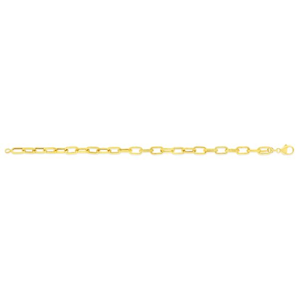 10K Yellow Gold Oval Paperclip Necklace 18