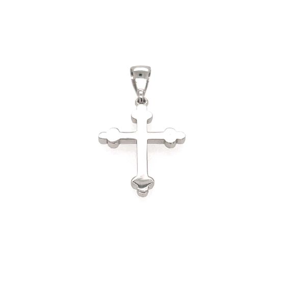 10K White Gold Cross With Pin Point Finish Pendant Taylors Jewellers Alliston, ON