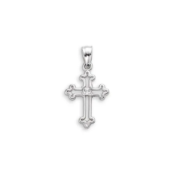 10KT WHITE GOLD CZ FANCY CROSS PENDANT Taylors Jewellers Alliston, ON