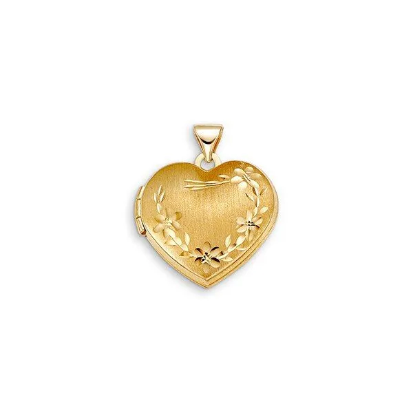 10K Yellow Gold Heart Flower Locket Taylors Jewellers Alliston, ON
