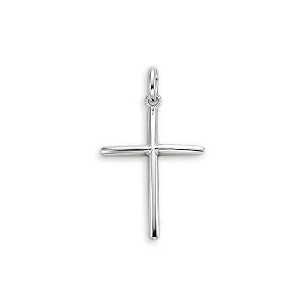 10kt White Gold Solid Cross Pendant Taylors Jewellers Alliston, ON