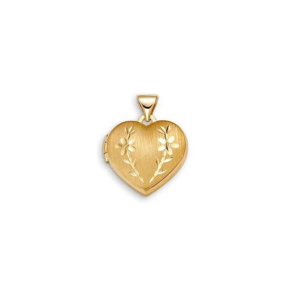 10kt Yellow Gold Small Engraved Heart Locket Taylors Jewellers Alliston, ON