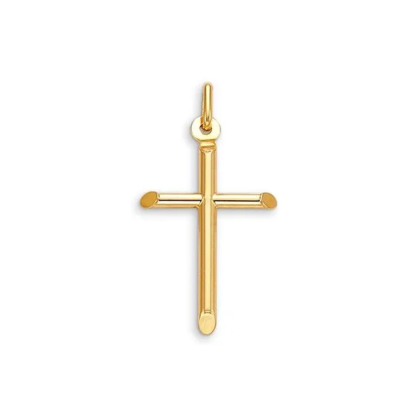 10K Yellow Gold Medium Tube Cross Pendant Taylors Jewellers Alliston, ON