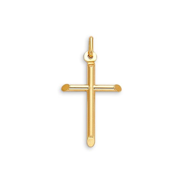 10K Yellow Gold Medium Tube Cross Pendant Taylors Jewellers Alliston, ON