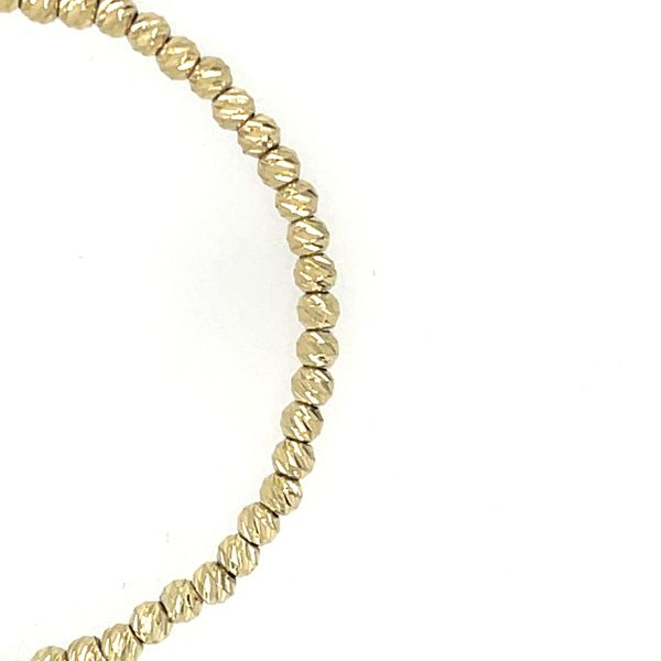 10KT Yellow Gold Diamond Cut Hollow Beaded Bracelet 7.5