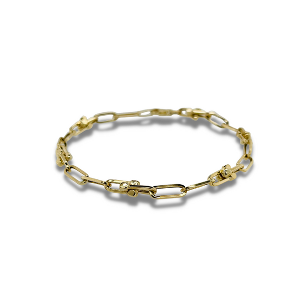 10K Yellow Gold Hollow Oval Link Bracelet Taylors Jewellers Alliston, ON
