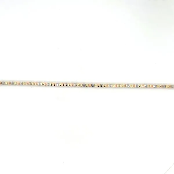 10K Tri-Colour Hammered Bead Bracelet Image 2 Taylors Jewellers Alliston, ON