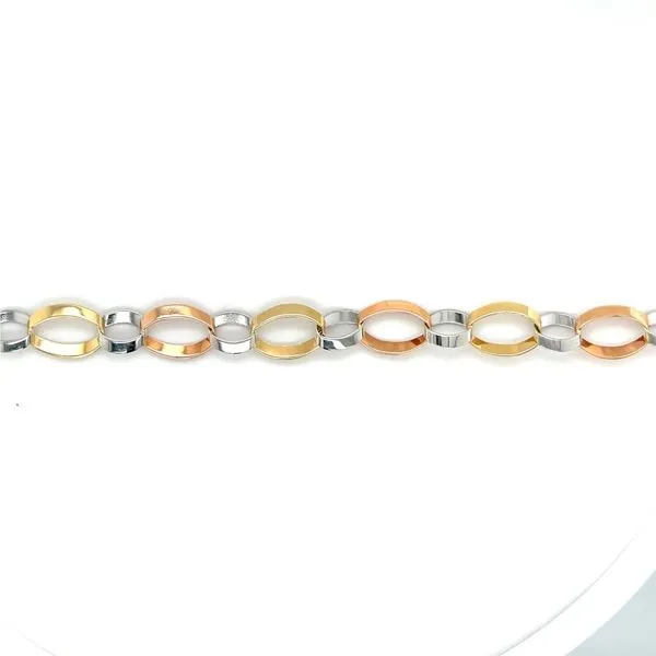 10K Tri-Colour Gold Oval Link Bracelet Image 2 Taylors Jewellers Alliston, ON