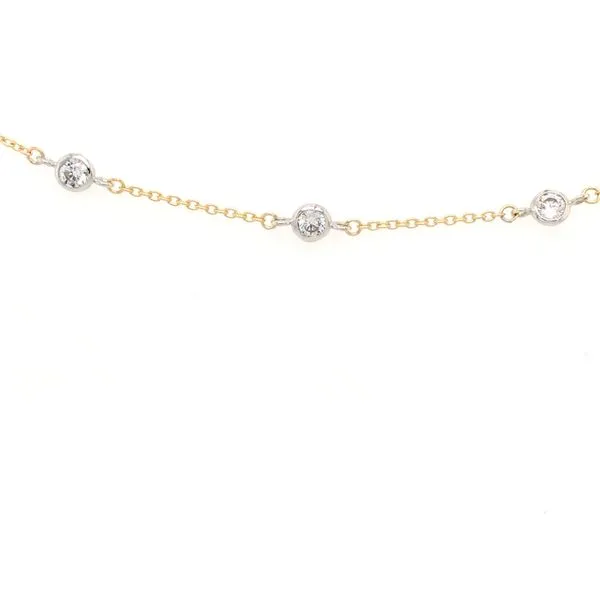 CZ Stone Station Bracelet In 10Kt Yellow Gold  Size 7