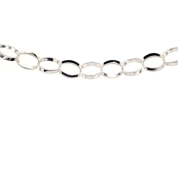 10K White Gold Open Link Bracelet 7