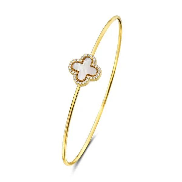 14KY  Mother of Pearl Diamond Bangle Taylors Jewellers Alliston, ON