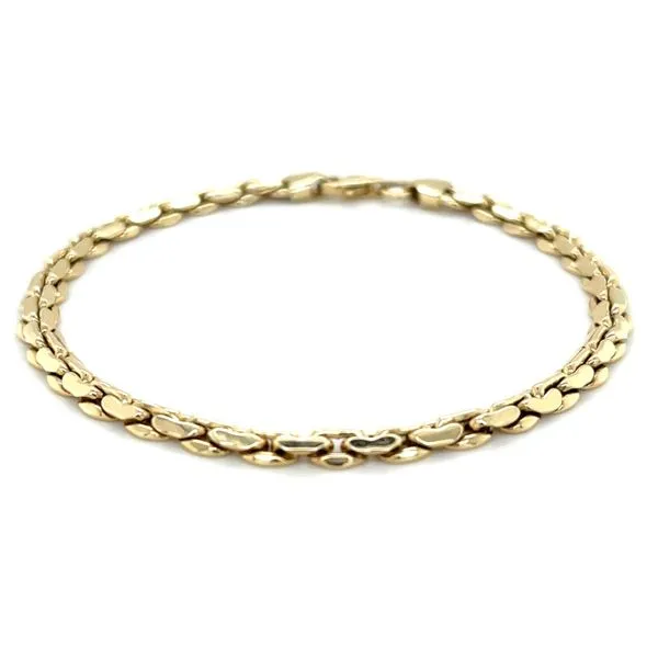10K Yellow Gold Hollow Fancy Link Bracelet Image 3 Taylors Jewellers Alliston, ON