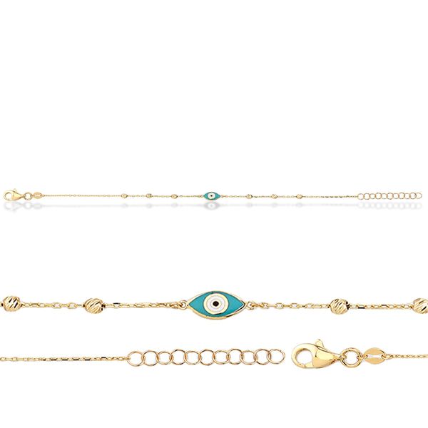 Evil Eye With Diamond Cut Bead Bracelet Image 2 Taylors Jewellers Alliston, ON