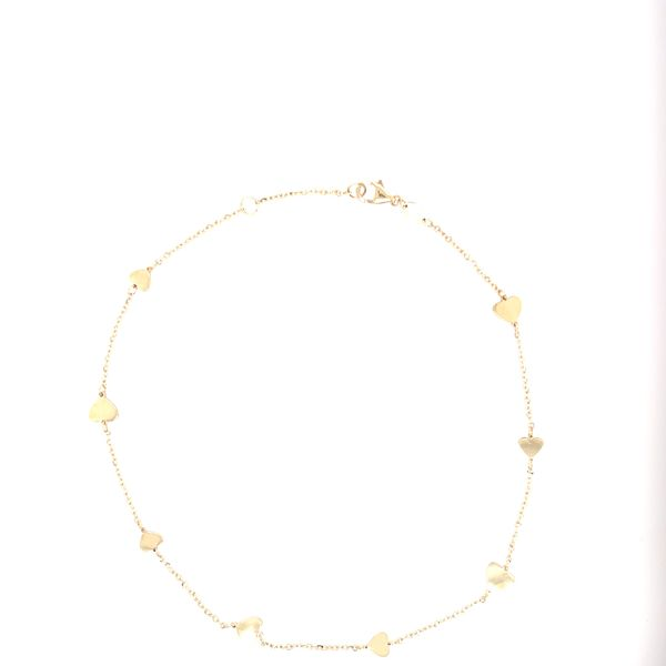 10KY YELLOW GOLD HEART ANKLET 10