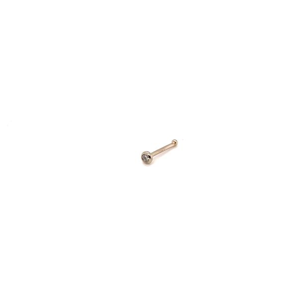 0.03CT Diamond Straight Nose Pin in 14K White Gold Taylors Jewellers Alliston, ON