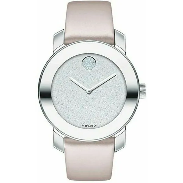 MOVADO BOLD 3600522 WHITE DIAL WITH LIGHT PINK LEATHER STRAP Taylors Jewellers Alliston ON