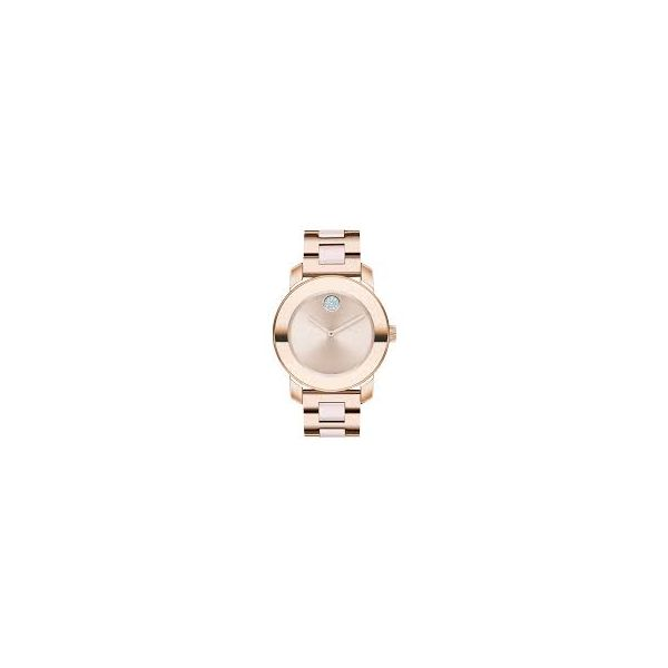 MOVADO 3600639 BOLD ROSE TONE WITH PINK CERAMIC WATCH Taylors Jewellers Alliston, ON