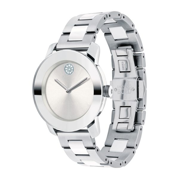 MOVADO 3600638 BOLD WHITE CERAMIC AND STAINLESS STEAL Image 2 Taylors Jewellers Alliston, ON