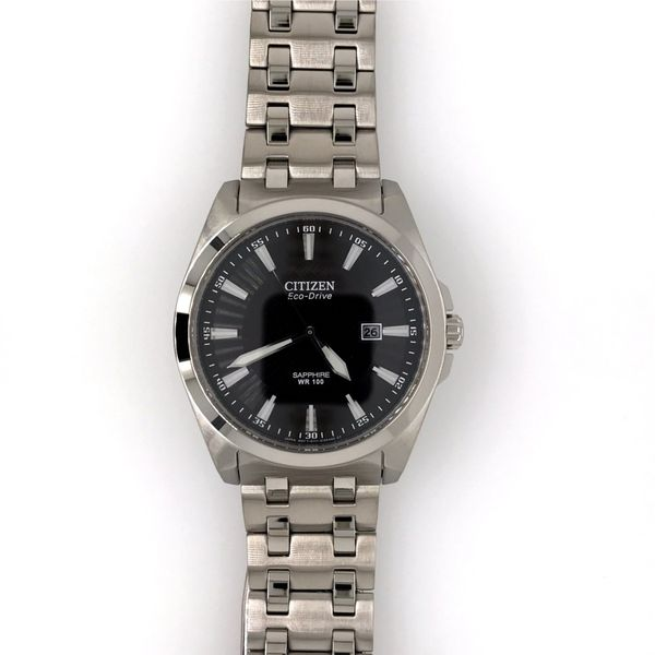 CITIZEN BM7100-59E ECO DRIVE STAINLESS STEEL BLACK DIAL WATCH Taylors Jewellers Alliston, ON