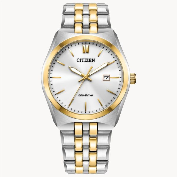 BM7334-58B Citizen Corso Men's Two-Tone Watch | Eco-Drive, White Dial, Date Indicator Taylors Jewellers Alliston, ON