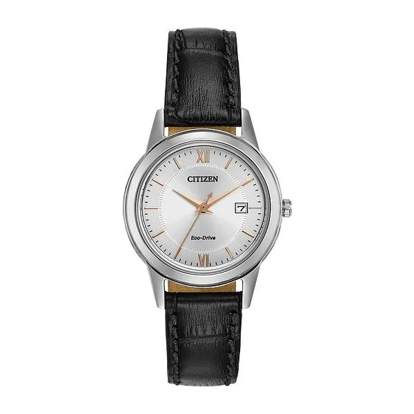 FE1086-04A CITIZEN Corso Dress Watch | Brown Leather Strap, Rose Gold Accents Taylors Jewellers Alliston, ON