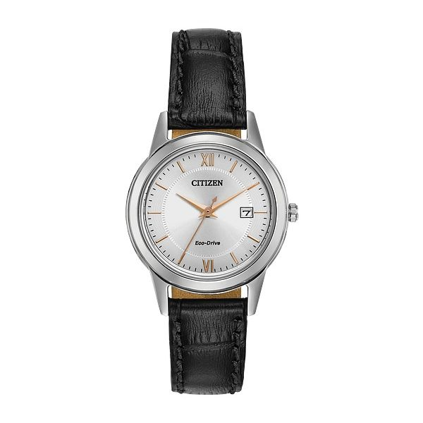 FE1086-04A CITIZEN Corso Dress Watch | Brown Leather Strap, Rose Gold Accents Taylors Jewellers Alliston, ON