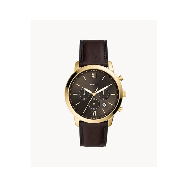 FS5763 Fossil Neutra Chronograph Brown Leather Watch Taylors Jewellers Alliston, ON