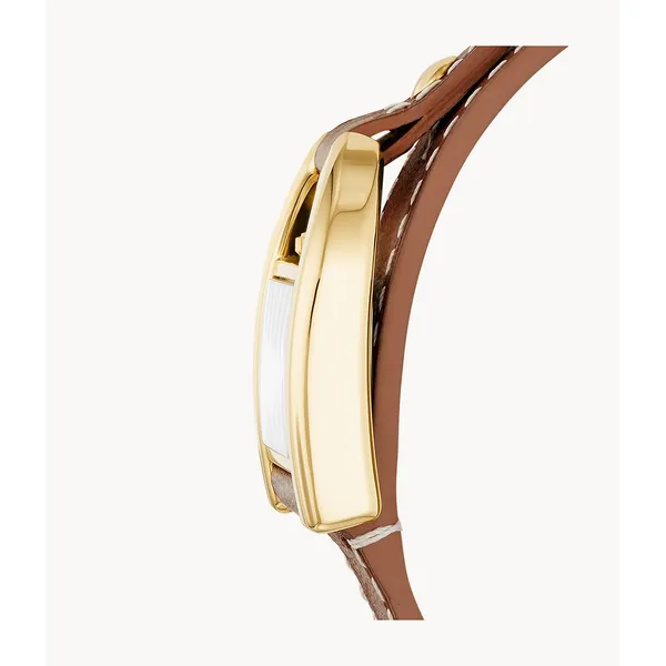 Fossil ES5264 Women's Quartz Watch | 28mm Gold Stainless Steel Case, Brown Leather Strap Image 2 Taylors Jewellers Alliston, ON