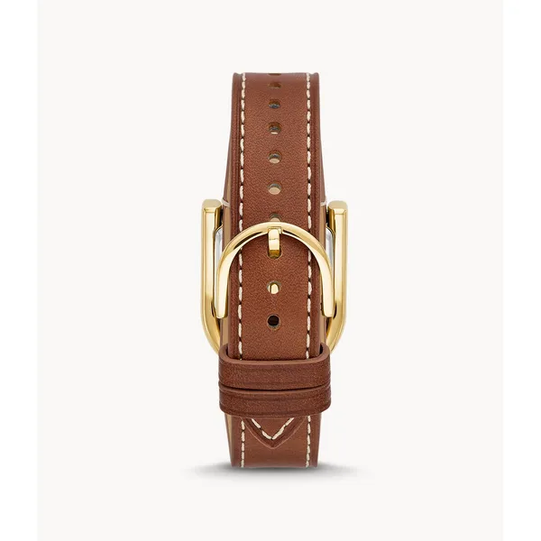 Fossil ES5264 Women's Quartz Watch | 28mm Gold Stainless Steel Case, Brown Leather Strap Image 3 Taylors Jewellers Alliston, ON