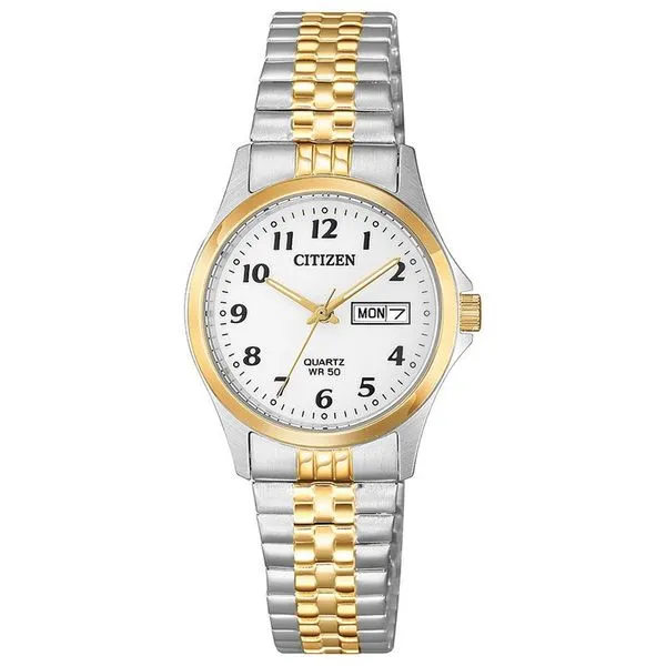 CITIZEN® EQ2004-95A Ladies Quartz Japanese Quartz Watch 26mm Two-Tone Stainless Steel Case and Expansion with White Dial Taylors Jewellers Alliston, ON