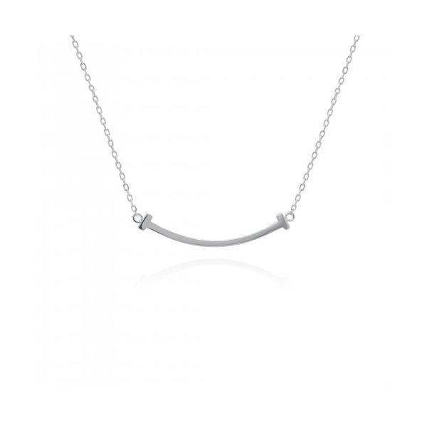 Rhodium Plated Sterling Silver T Bar Necklace - Modern & Sleek Design Taylors Jewellers Alliston, ON