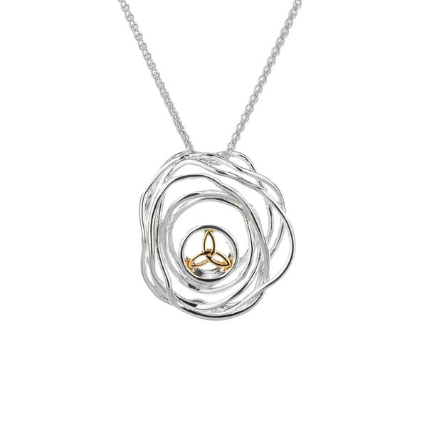 KEITH JACK CELTIC CRADLE OF LIFE STERLING SILVER & 10KT YELLOW GOLD SMALL PENDANT PPX10479-S Taylors Jewellers Alliston, ON