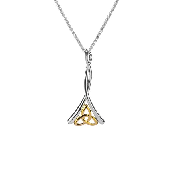 KEITH JACK CELTIC TRINITY KNOT PENDANT IN STERLING SILVER & 10KT YELLOW GOLD PENDANT PPX2095 Taylors Jewellers Alliston, ON