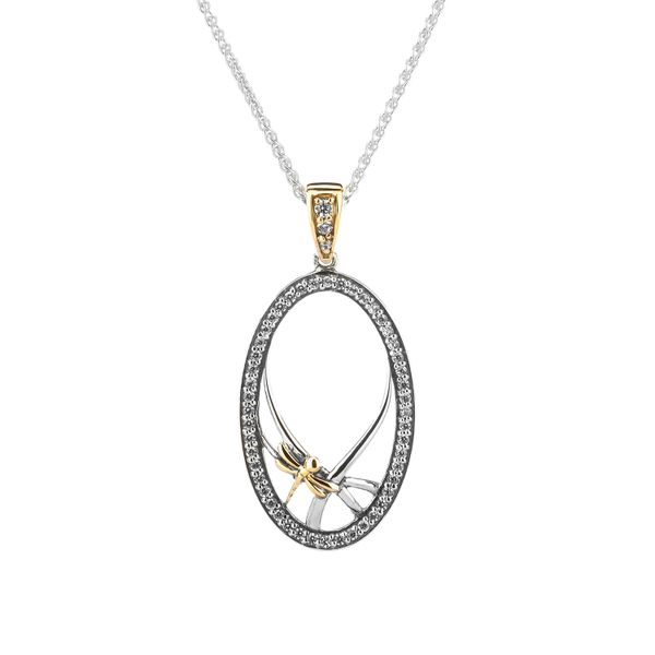 KEITH JACK DRAGONFLY GATEWAY STERLING SILVER & 1OKT YELLOW GOLD WITH CZ STONES SMALL PENDANT PPX8993-CZ Taylors Jewellers Alliston, ON