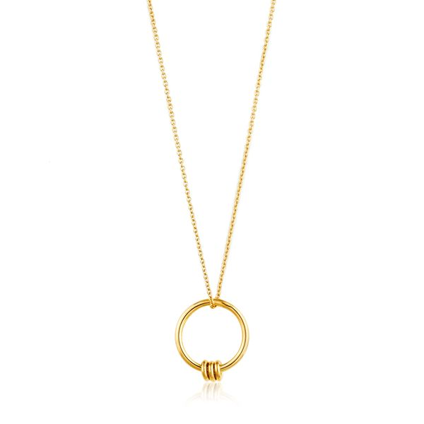Ania Haie Modern Minimalism Modern Circle Necklace in 925 Gold Plated Taylors Jewellers Alliston, ON