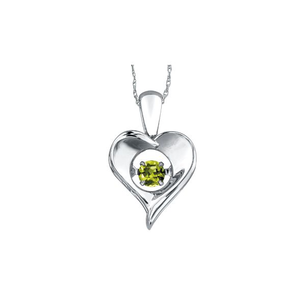 PULSE STERLING SILVER HEART WITH PERIDOT Taylors Jewellers Alliston, ON