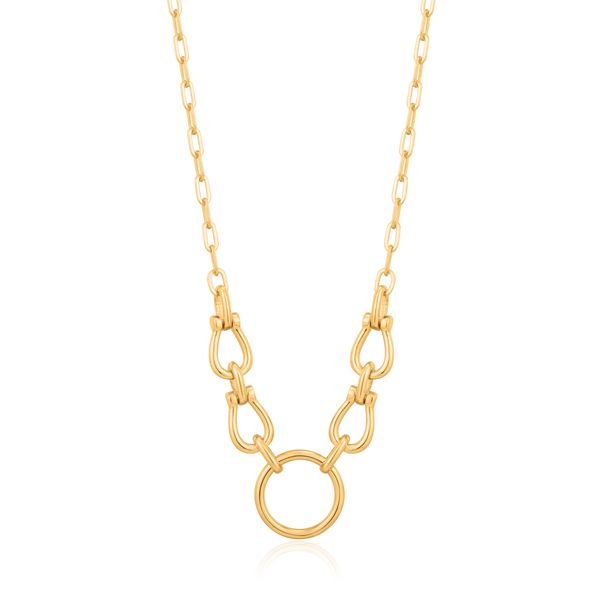 N021-04G Ania Haie Horseshoe Link Necklace Gold Plated 