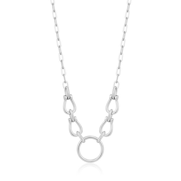 N021-04 Hania Haie Horseshoe Link Necklace Silver 